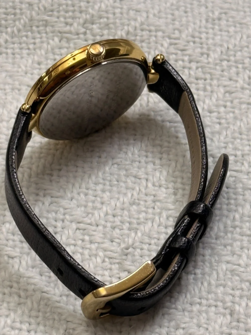 Kate Spade Black Leather Gold Stainless Steel Wrist Watch #21